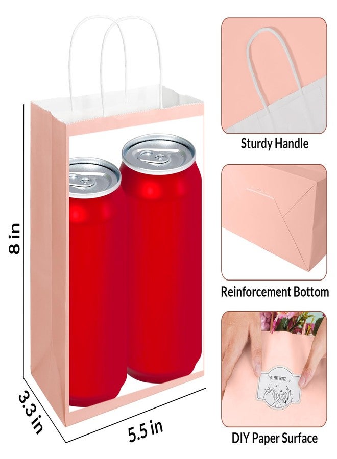 SUNEE Gift Bags with Handles 5.5x3.3x8, 100 Pcs Small Paper Gift Bags Bulk, 6 Pastel Color Kraft Paper Goodie Bags Bulk for Wedding, Birthday, Party Supplies, Christams and Celebrations - Image 2